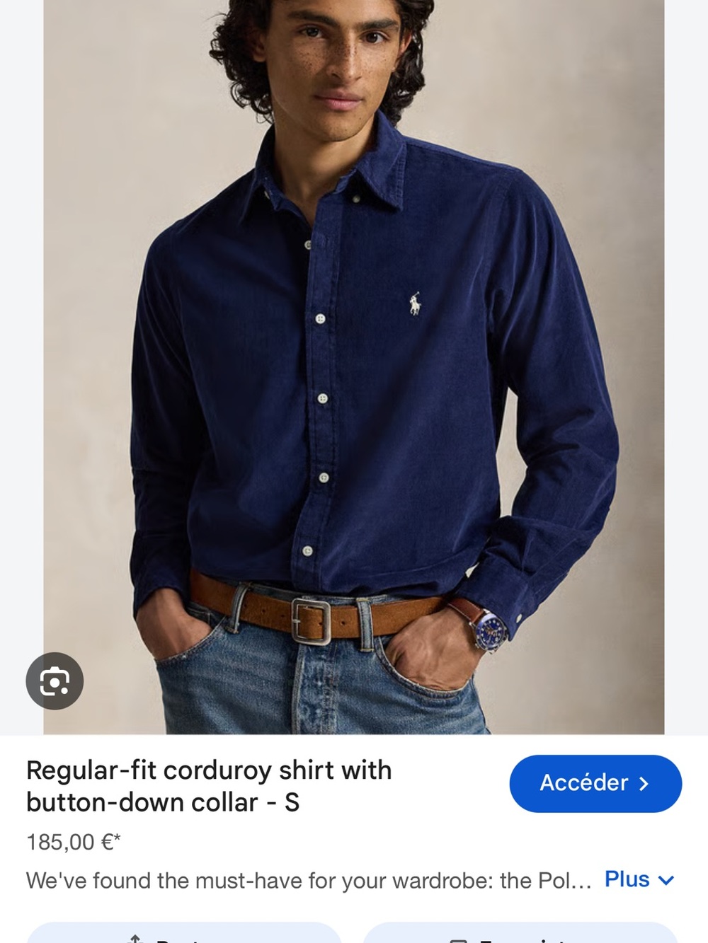 Polo by Ralph Lauren Navy Corduroy Button-Down Shirt